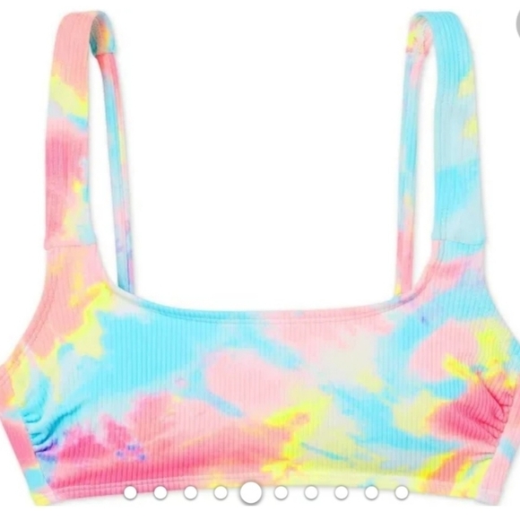 NEW Xhilaration Junior's Ribbed Square Neck Bralette Bikini Top - Picture 3 of 13